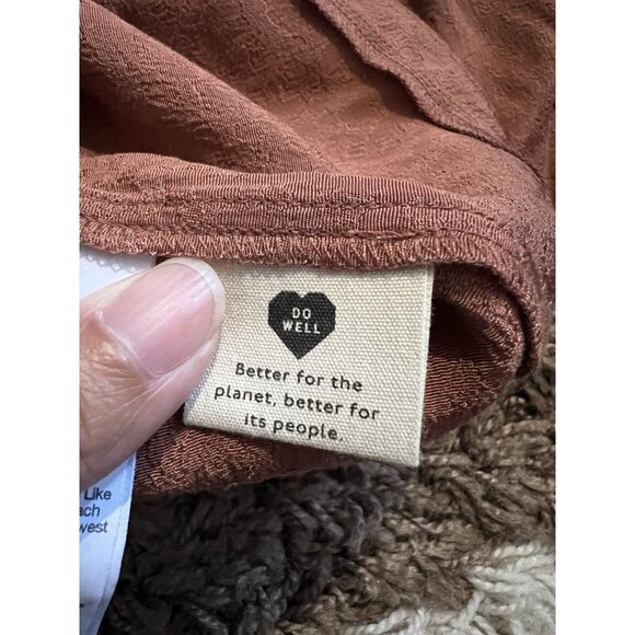 MADEWELL Midi Skirt Women 2 Flounce Hem Cheetah Jacquard Brown ND132 - Picture 6 of 11